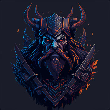 Undead ancient demon warlord covered with ironclad armor