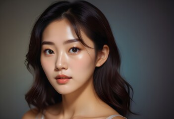 Naklejka premium Korean woman face beauty