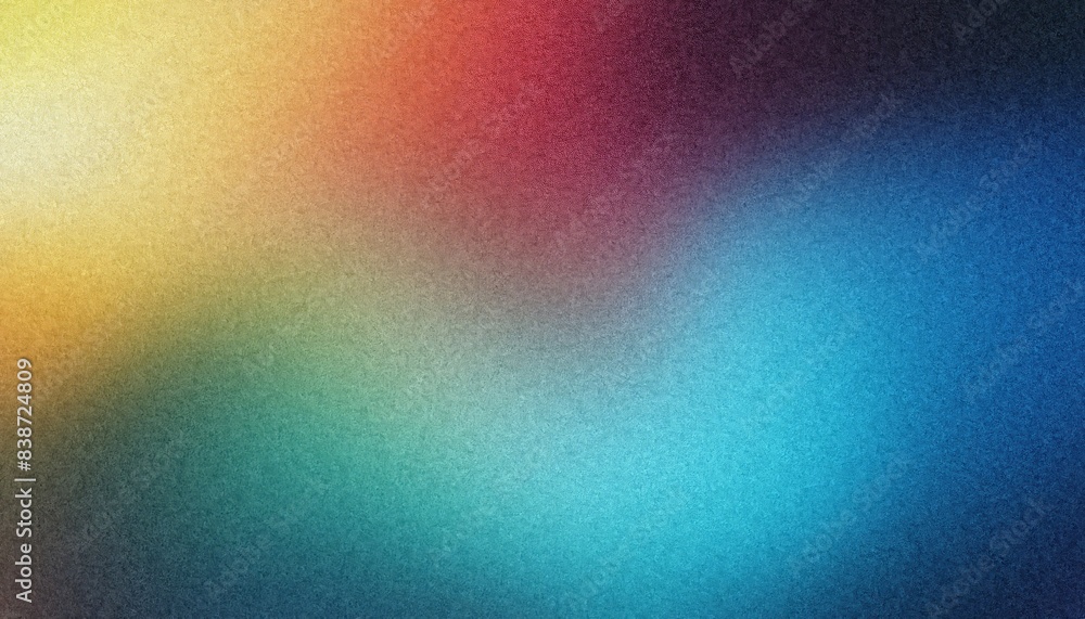 Poster retro grain texture effect on a vibrant gradient background