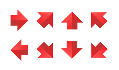 Red direction arrow sign vector illustration