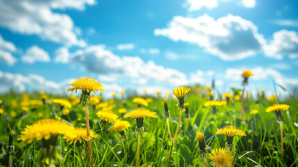 Fototapeta premium dandelions on a meadow