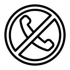  calling is prohibited line icon