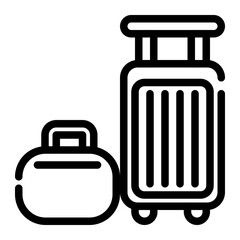 suitcases and bags cutline icon