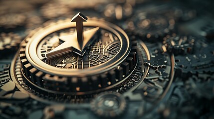 Fototapeta premium A clock on top of a pile of coins. Generative AI