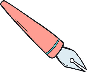 pen with a blue stripe cartoon