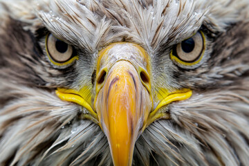 Intense Close-Up of a Bald Eagle's Fierce Gaze