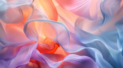 Obraz premium modern, minimalistic art style, silk lily petal wallpaper, light color, see-through, soft light, flowing see-through, precise hyperrealism, mesmerizing color scape, octane