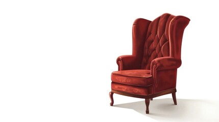 Naklejka premium Classic red single sofa luxury home interior furniture. Isolated on a white background.