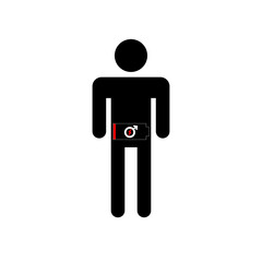 Low Battery Male Health Symbol