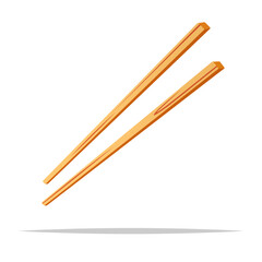 Wooden chopsticks vector isolated illustration