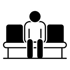 Waiting room vector icon silhouettes illustration on white background
