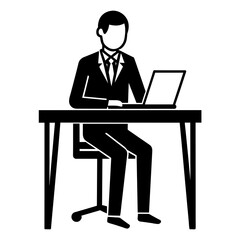 businessman working on laptop computer