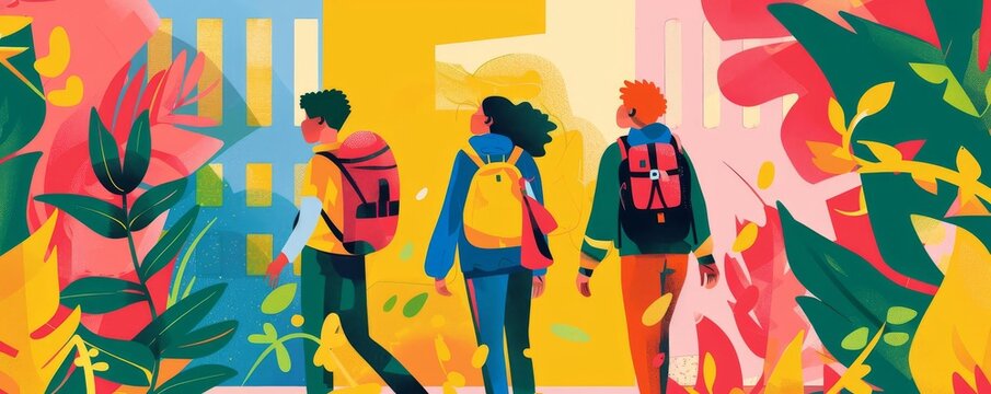 Vector template for a backtoschool event flyer, featuring sections for event details, activities, and contact information, vibrant and appealing design
