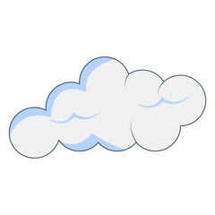 Clouds Element Isolated on White Background. Simple Cute Cartoon Design, Flat Style Vector Illustration.