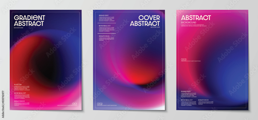 Poster gradient blurred backgrounds set modern abstract colorful patterns graphic. design template collecti
