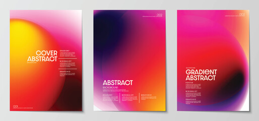 Fototapeta premium Gradient blurred backgrounds set modern abstract colorful patterns graphic. Design template collection for cover and poster. Vector illustration