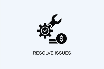 Resolve Issues Vector Icon Or Logo Illustration
