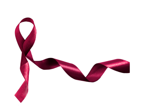 Red bow HIV/AIDS awareness symbol isolated on transparent and white background, Element PNG