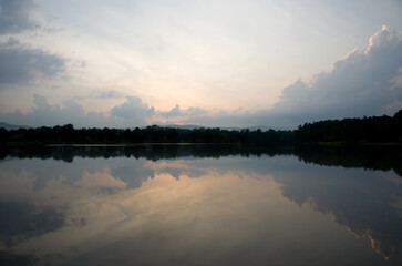Small Lake in Tamassee South Carolina at Sunset