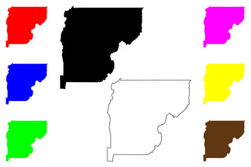 Valley County, Idaho (U.S. county, United States of America, USA, U.S., US) map vector illustration, scribble sketch Long Valley map