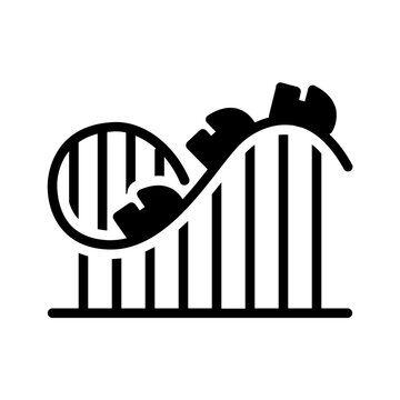 Vector solid black icon for Roller coaster
