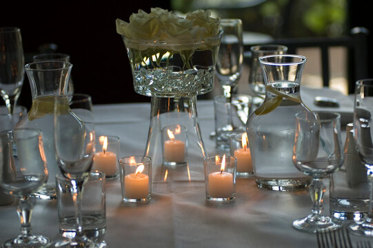 glasses on table
