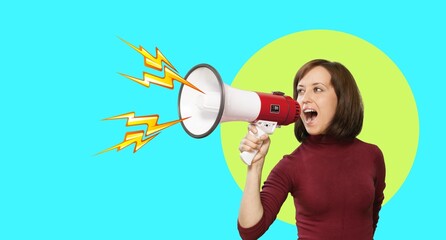 Megaphone for announcement and human voice scream