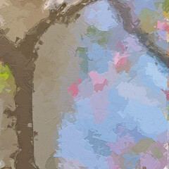 Naklejka premium Oil paintings of flowers and various flowers, roses, peonies, lotus leaves, cats and dogs, and beautiful illustrations for weddings