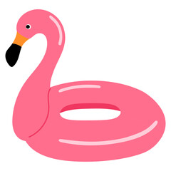 pink fancy flamingo rubber ring illustration