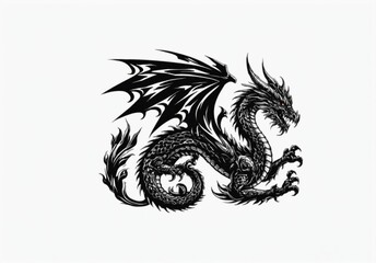Fototapeta premium Dragon Vector Transparent and PNG Cutout Clipart for Legendary Designs: Majestic Myth