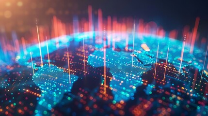 Fototapeta premium Data-driven Insights Climate Change & Population Growth Analysis