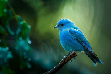 blue bird on a branch - Powered by Adobe