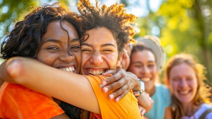 Embracing Success Volunteers Celebrating after a Triumphant World Population Day Event with Bright and Clear Varied Angles
