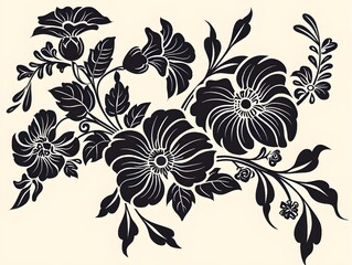 black and white floral background