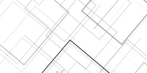 Seamless geometric pattern with monochrome elements, vector abstract background. Abstract lines in black and white tone of many squares and rectangle shapes on white background.
