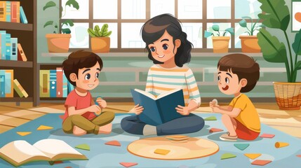 Fototapeta premium Learning Activity Illustration 