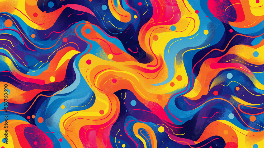 Poster seamless pattern with waves, colorful abstract pattern background. template summer concept illustrat