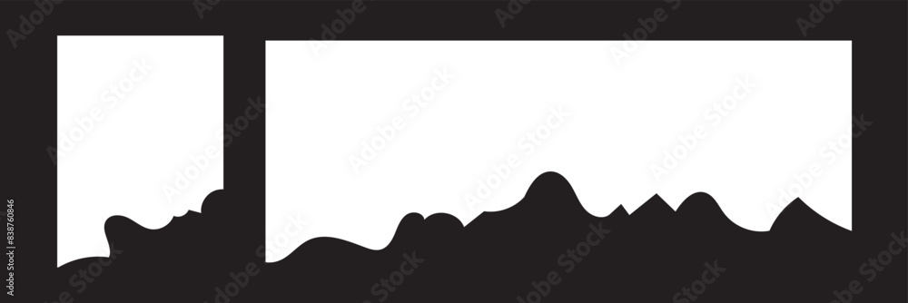 Poster torn paper with rough edge. paper rectangle shapes with jagged border. grunge strip background. vect