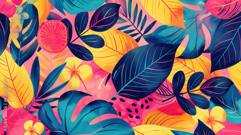 Poster seamless pattern with feathers