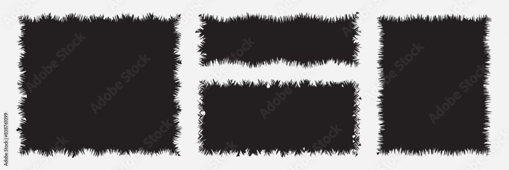 Poster torn paper with rough edge. paper rectangle shapes with jagged border. grunge strip background. vect
