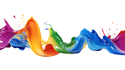 Rainbow waves isolated on a white background.