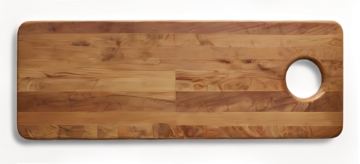 Wooden cutting board isolated on a white background