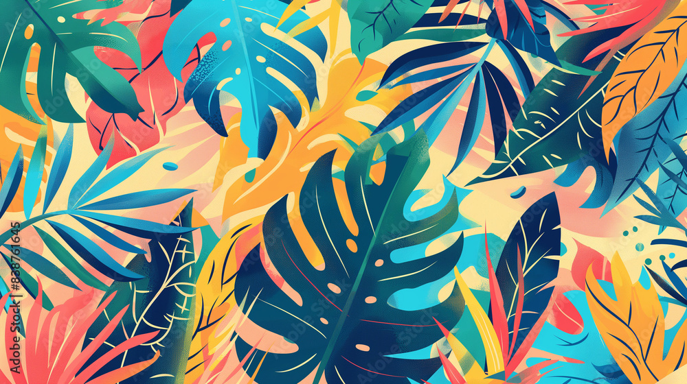 Poster seamless pattern with feathers