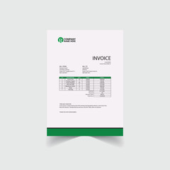 Professional Clean Invoice Design Template - Modern and Minimalist Business Layout Template Design