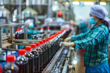 Professional Photography of factory workers inspecting products for quality control purposes, Generative AI