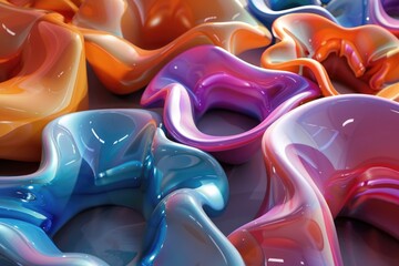 Obraz premium Colorful plastic doughnuts on a table