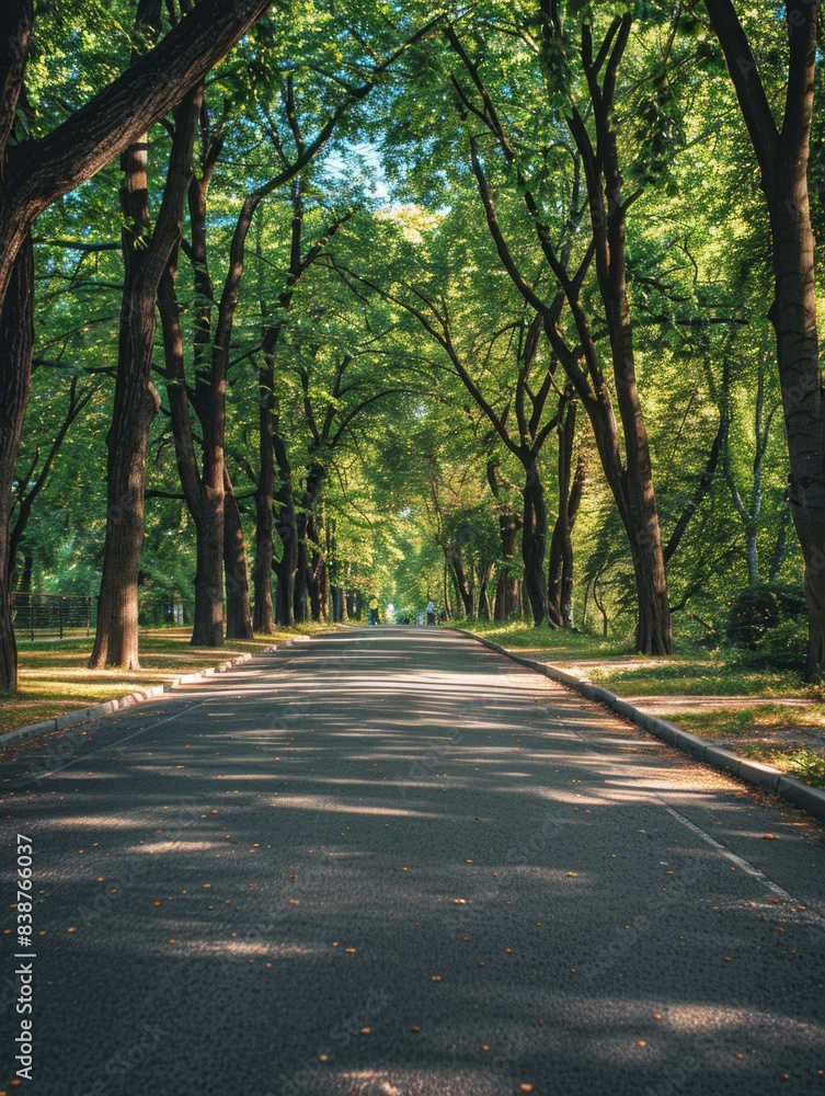 Canvas Prints Street with green trees