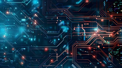 Fototapeta premium Abstract futuristic electronic circuit illustration