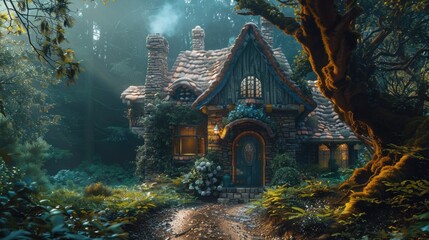 Fototapeta premium Small House in Forest