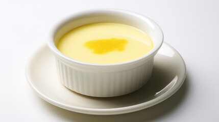 Japanese Custard Puding isolated on white background